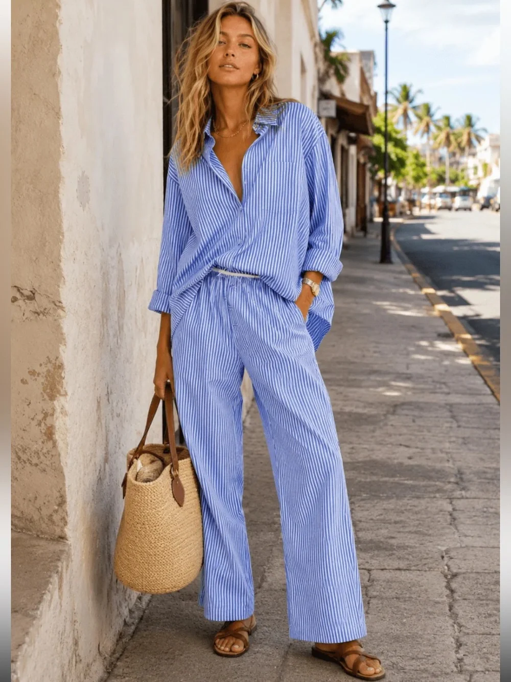 493. Seaside Stripe Cotton Set